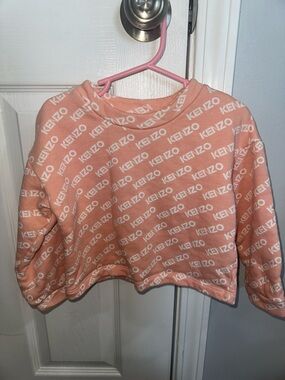 Kenzo Peach Logo Cropped Sweatshirt